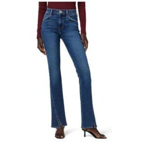 Hidden Split Slit Hem Stretch Jeans